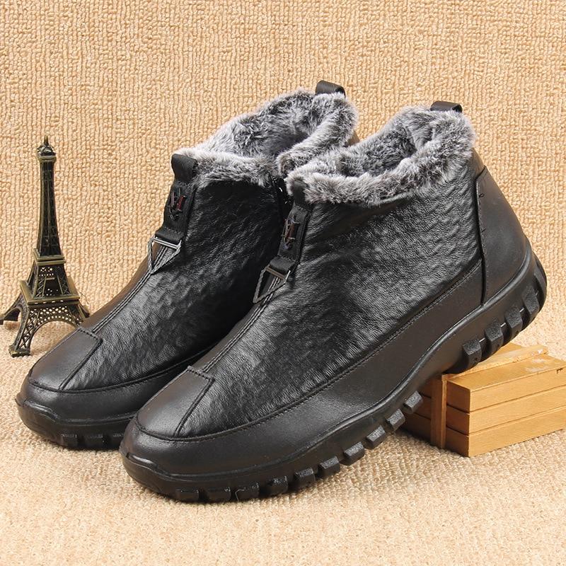 Men Waterproof Plush Warm Lining Comfy Casual Ankle Boots