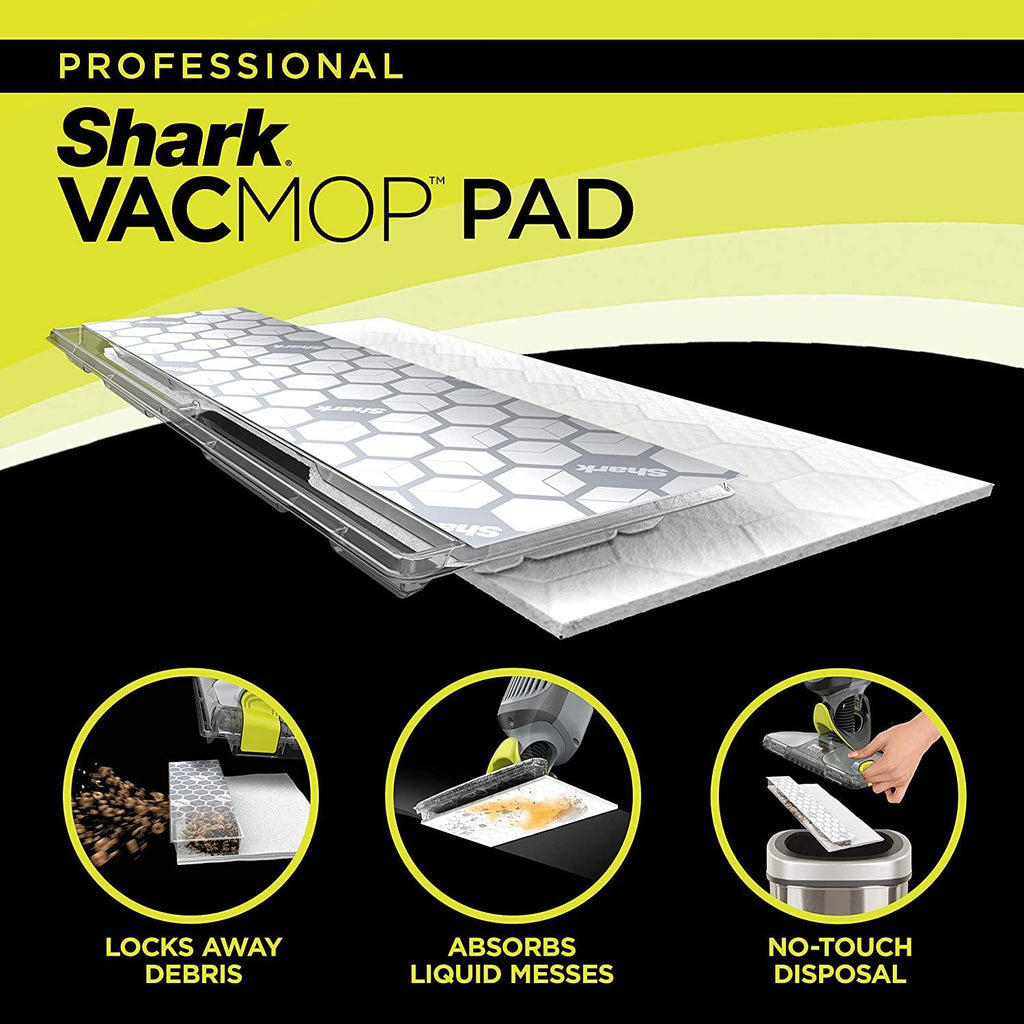 Shark VM252 VACMOP Pro Cordless Hard Floor Vacuum Mop with LED Headlights, 4 Disposable Pads &amp; 12 oz. Cleaning Solution, Charcoal Gray