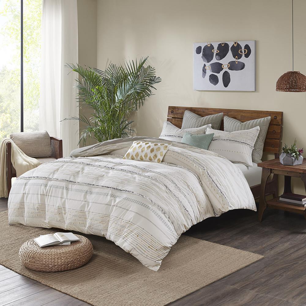 INK+IVY Nea Cotton Printed Comforter Set with Trims Full/Queen