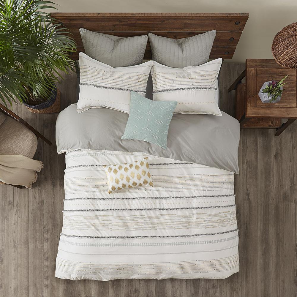 INK+IVY Nea Cotton Printed Comforter Set with Trims Full/Queen