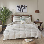 INK+IVY Nea Cotton Printed Comforter Set with Trims Full/Queen