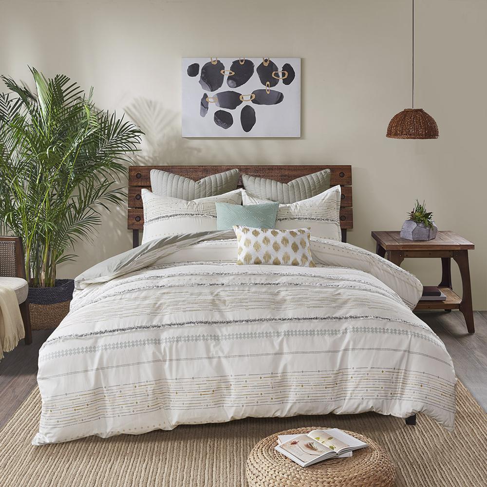 INK+IVY Nea Cotton Printed Comforter Set with Trims Full/Queen