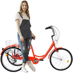 Printasaurus Adult Tricycles 7 Speed, Adult Trikes 24 inch 3 Wheel Bikes, Three-Wheeled Bicycles Cruise Trike with Shopping Basket for Seniors, Women, Men.