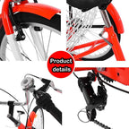 Printasaurus Adult Tricycles 7 Speed, Adult Trikes 24 inch 3 Wheel Bikes, Three-Wheeled Bicycles Cruise Trike with Shopping Basket for Seniors, Women, Men.