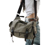 Large Vintage Canvas Messenger Bag