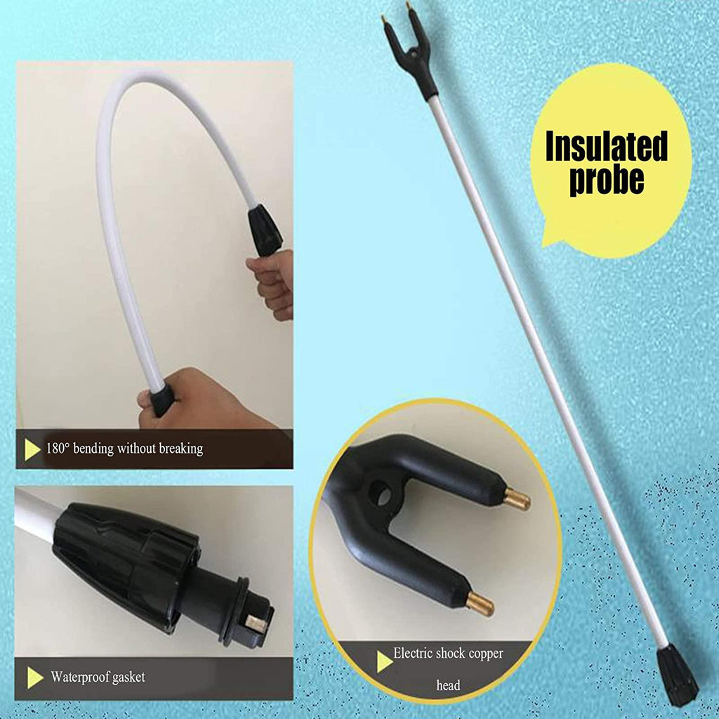 waterproof cattle prod stick,electric rechargeable hand prod shock animals livestock farm pig cattle prod livestock prod stick for cow pig cattle goats and big dog,
