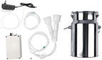 electric milking machine, 7l portable automatic pulsation vacuum pump milker with 2 teat cups &amp; stainless steel bucket, food grade goat milking machine for goat, cow, sheep, farm, livestock(#1)