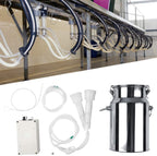 electric milking machine, 7l portable automatic pulsation vacuum pump milker with 2 teat cups &amp; stainless steel bucket, food grade goat milking machine for goat, cow, sheep, farm, livestock(#1)