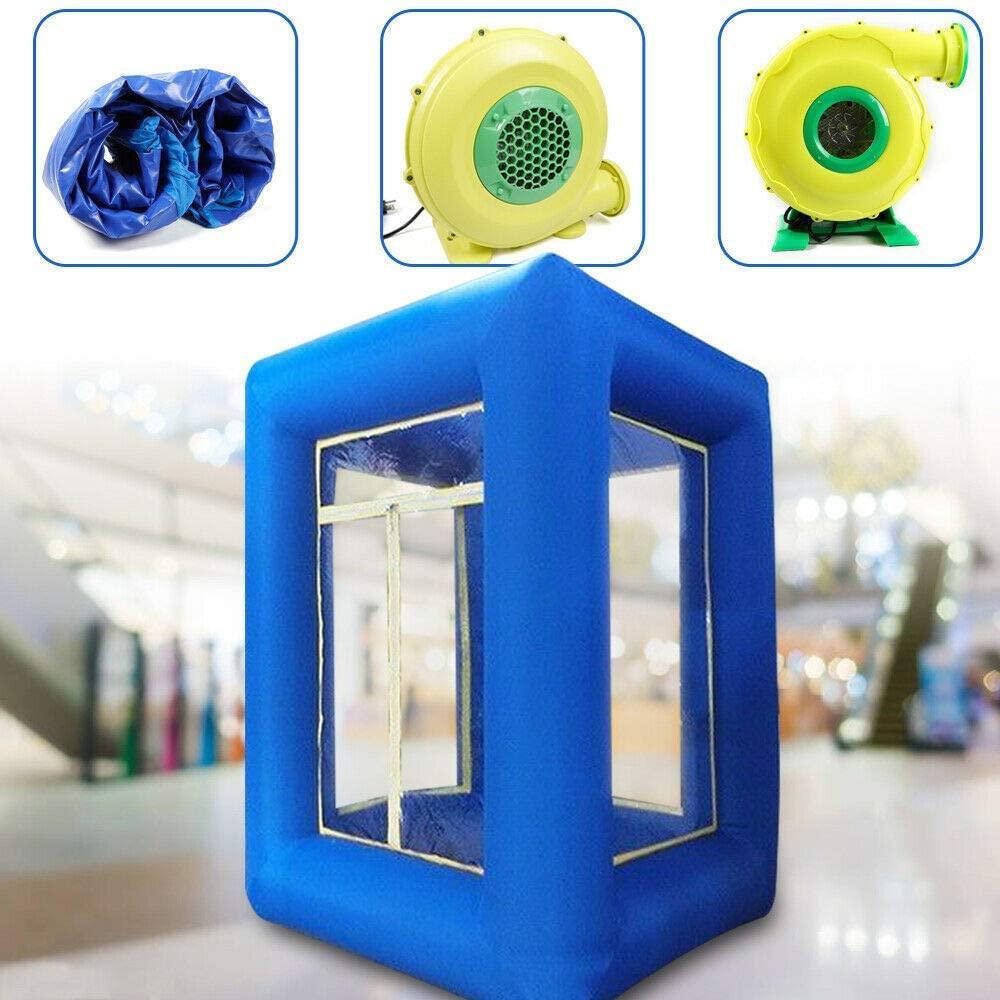 8.9ft/ 2.7M Inflatable Cash Cube Money Machine Cash Cube Booth with 2 Blowers for Advertising Promotion