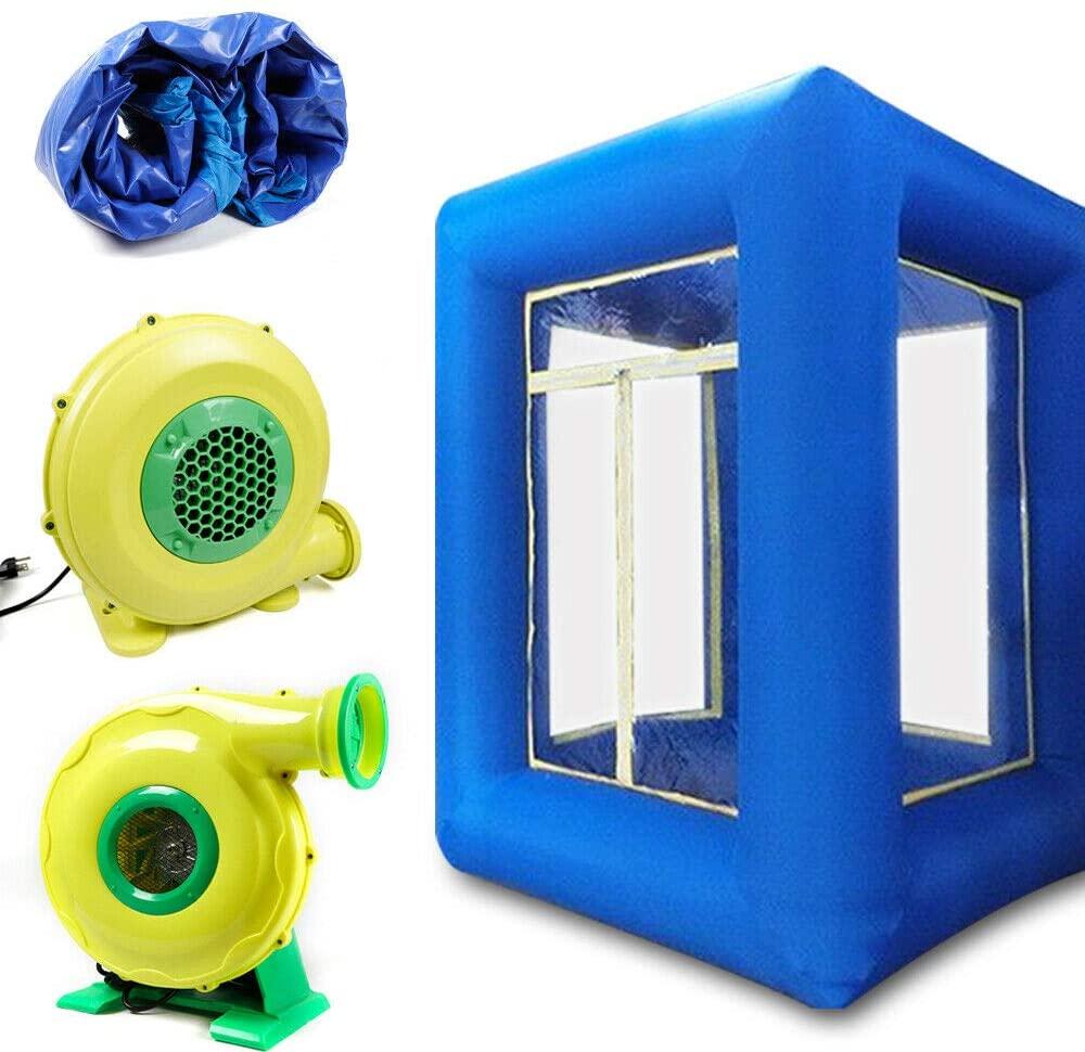 8.9ft/ 2.7M Inflatable Cash Cube Money Machine Cash Cube Booth with 2 Blowers for Advertising Promotion