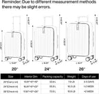 Carry On Luggage, Suitcase with Wheels &amp; Front Opening, 20in Spinner Luggage Built in TSA Aluminum Frame PC Hardside Rolling Suitcases Travel Bag - Ivory white