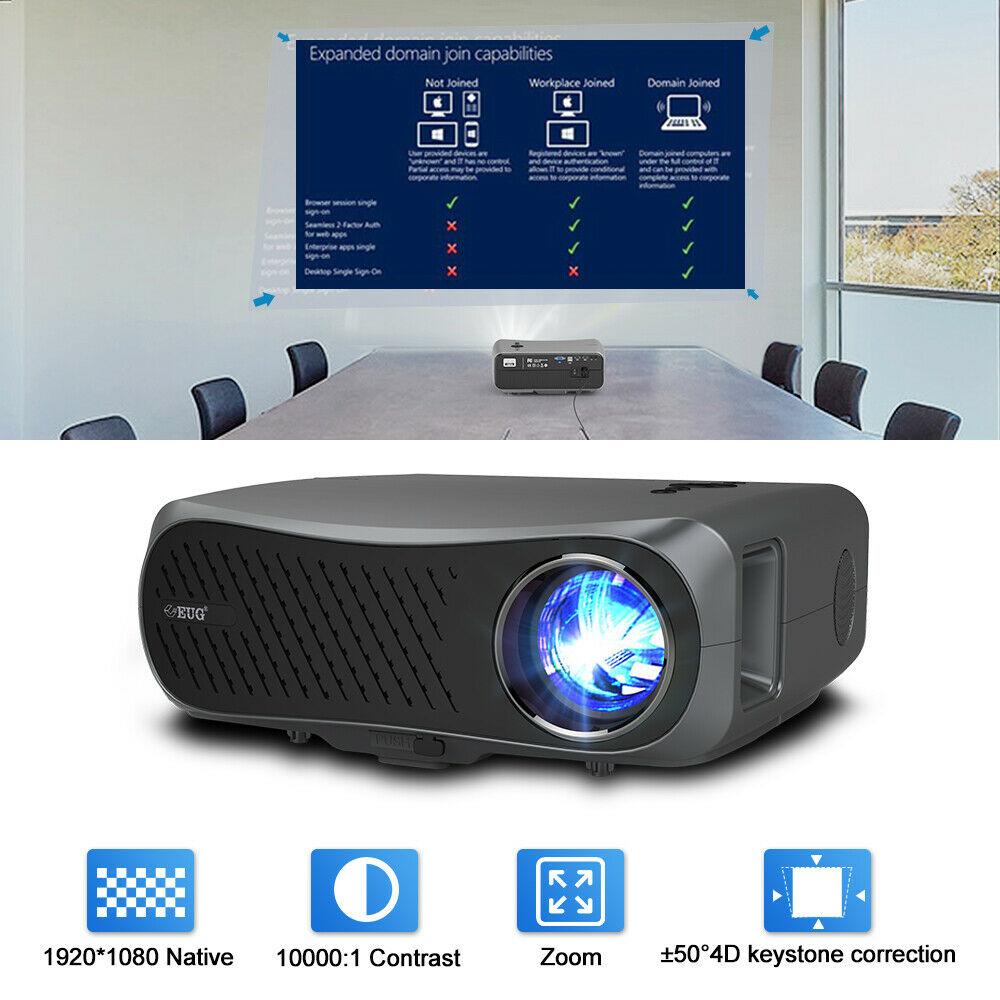 8500lm native 1080p projector conference meeting hd tv bundle bag/screen 10000:1