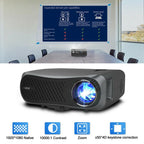 8500lm native 1080p projector conference meeting hd tv bundle bag/screen 10000:1