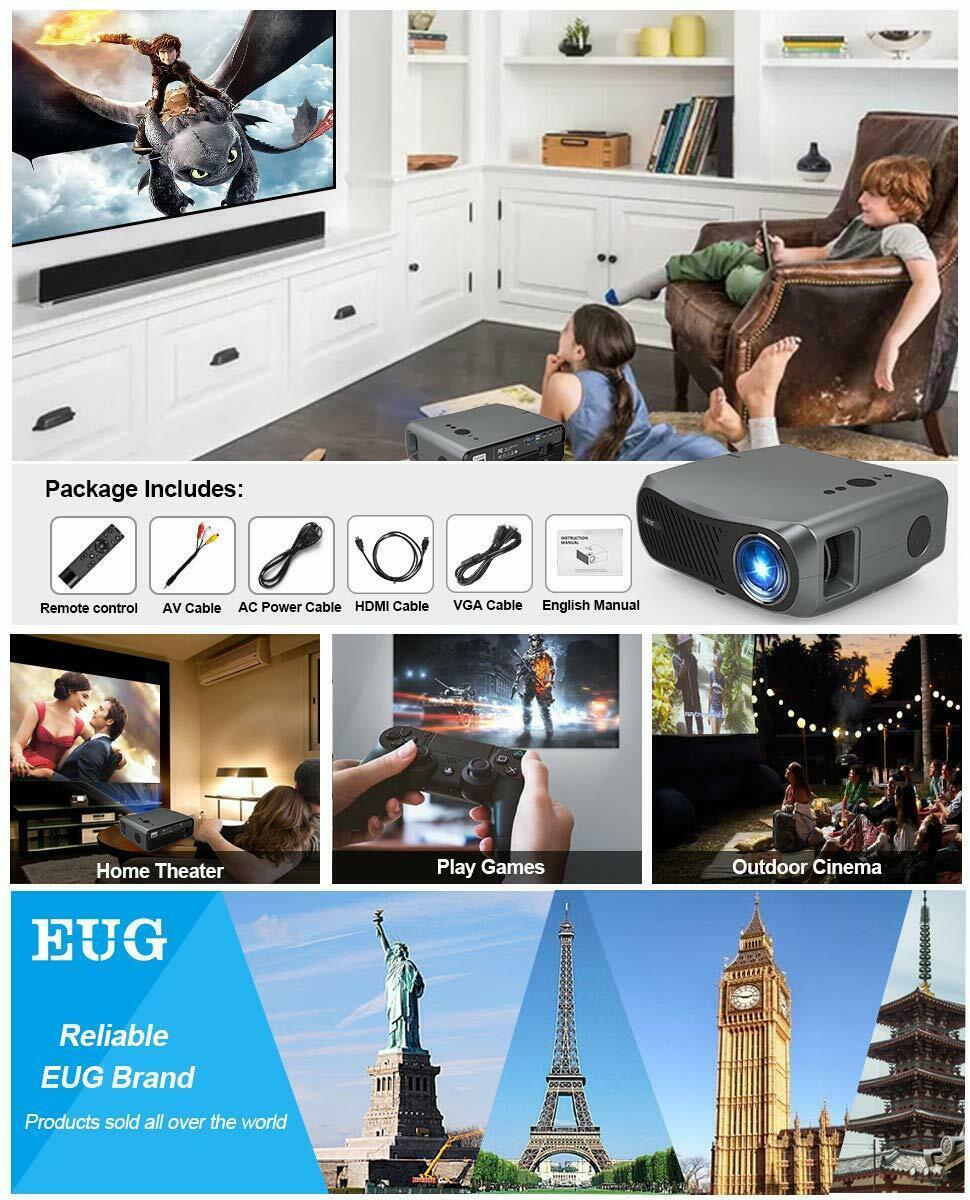 8500lm native 1080p projector conference meeting hd tv bundle bag/screen 10000:1