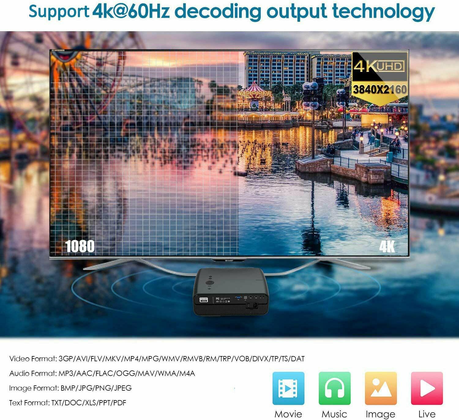 8500lm native 1080p projector conference meeting hd tv bundle bag/screen 10000:1