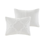 Home Essence Leena 3 piece Tufted Cotton Comforter set, King/Cal King, White
