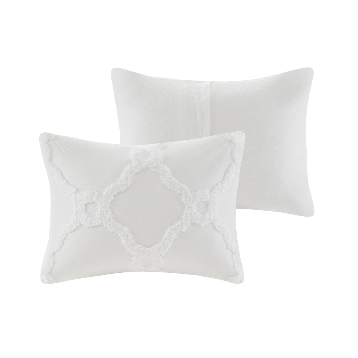 Home Essence Leena 3 piece Tufted Cotton Comforter set, King/Cal King, White