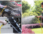 HTTJDY Garden Hose Spray Gun,8 Function Spray Nozzle with Water Hose Pipe,Labor-Saving Buckle Design and Rubberized Handle Garden Hose Nozzle,for Watering Lawns,Washing Cars & Pets
