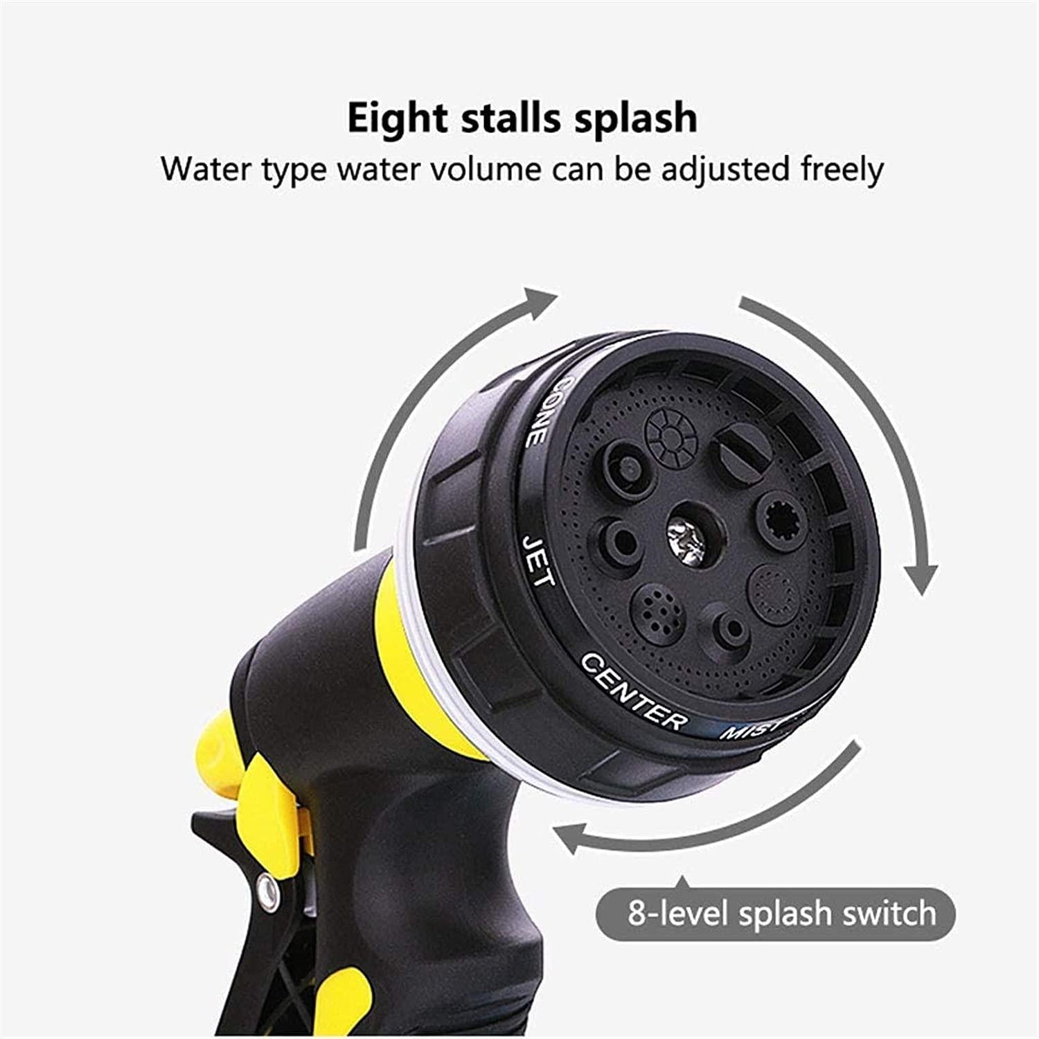 HTTJDY Garden Hose Spray Gun,8 Function Spray Nozzle with Water Hose Pipe,Labor-Saving Buckle Design and Rubberized Handle Garden Hose Nozzle,for Watering Lawns,Washing Cars & Pets