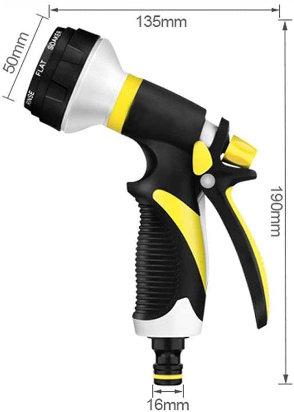 HTTJDY Garden Hose Spray Gun,8 Function Spray Nozzle with Water Hose Pipe,Labor-Saving Buckle Design and Rubberized Handle Garden Hose Nozzle,for Watering Lawns,Washing Cars & Pets