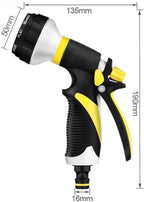 HTTJDY Garden Hose Spray Gun,8 Function Spray Nozzle with Water Hose Pipe,Labor-Saving Buckle Design and Rubberized Handle Garden Hose Nozzle,for Watering Lawns,Washing Cars & Pets