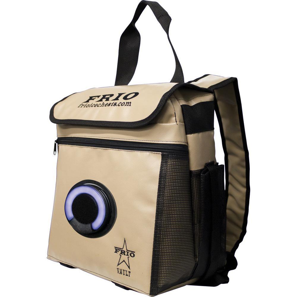 360 Backpack 18.5 oz Chest Cooler with Bluetooth Speaker in Tan