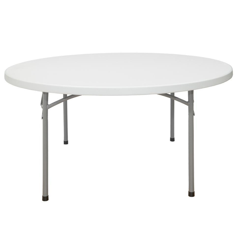 60 in. Grey Plastic Round Folding Banquet Table