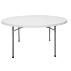 60 in. Grey Plastic Round Folding Banquet Table