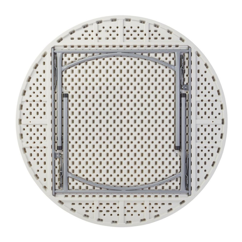 60 in. Grey Plastic Round Folding Banquet Table
