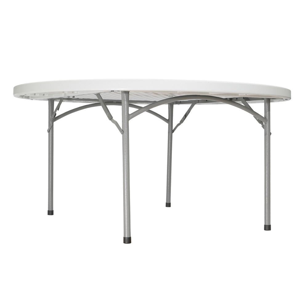 60 in. Grey Plastic Round Folding Banquet Table