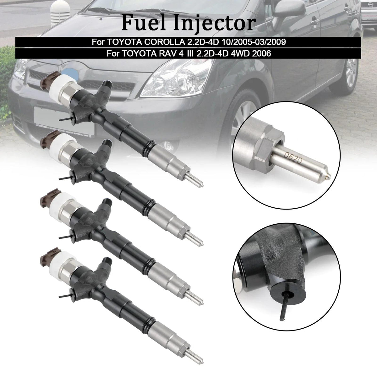 2006 Toyota RAV 4PCS 2.2D-4D 4WD 4PCS Fuel Injectors 23670-0R020 095000-6041 095000-6042 Generic