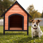 PETSJOY Pet Cat Dog House, Wooden Dog Cat Room Shelter, Weatherproof Puppy House Kitty Condo Room with Raised Roof for Indoor and Outdoor Use, Feral Insulated Pet House