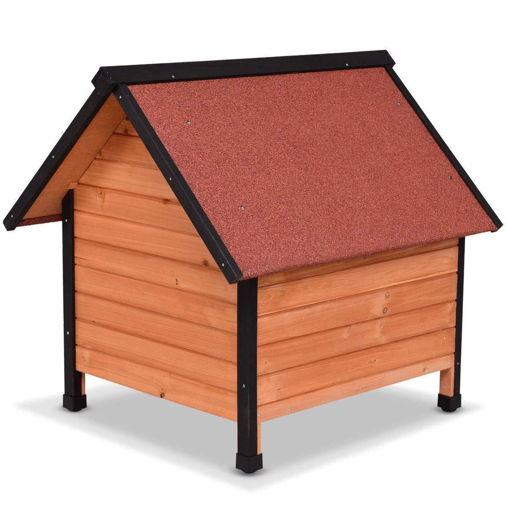 PETSJOY Pet Cat Dog House, Wooden Dog Cat Room Shelter, Weatherproof Puppy House Kitty Condo Room with Raised Roof for Indoor and Outdoor Use, Feral Insulated Pet House