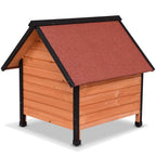 PETSJOY Pet Cat Dog House, Wooden Dog Cat Room Shelter, Weatherproof Puppy House Kitty Condo Room with Raised Roof for Indoor and Outdoor Use, Feral Insulated Pet House