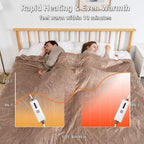 Heated Blanket  Electric Blanket Queen 84"x90" - 4 Heating Levels &amp; 10 Hours Auto Off, Heating Blanket with ETL and FCC Certificated, Machine Washable, Brown