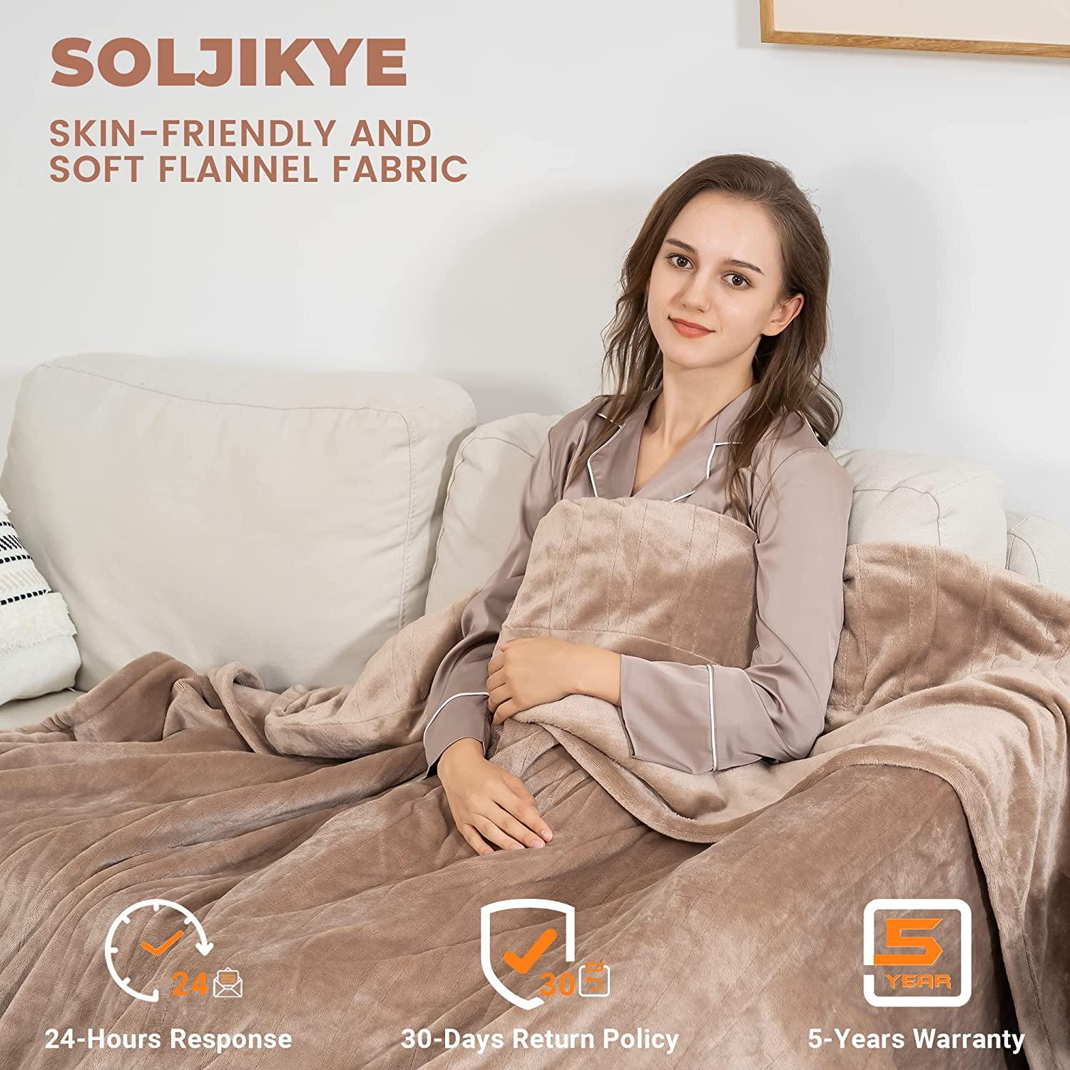 Heated Blanket  Electric Blanket Queen 84"x90" - 4 Heating Levels &amp; 10 Hours Auto Off, Heating Blanket with ETL and FCC Certificated, Machine Washable, Brown