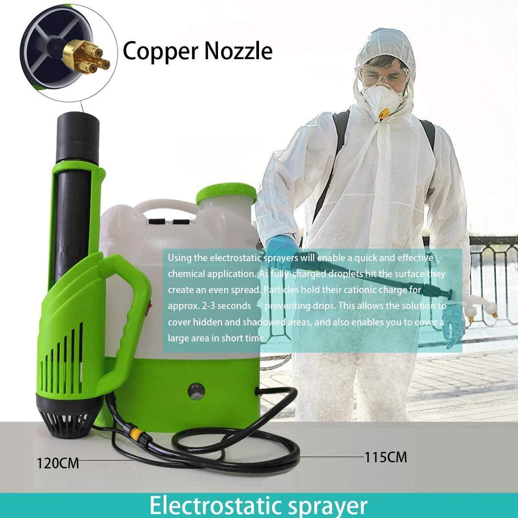Mndrlin 4.2 Gallon Backpack Battery-Powered Sprayer, Rechargeable Cordless Electrostatic Mister Atomizer,New HD Wand Included Multiple Nozzles & Battery