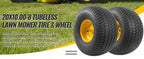20x10.00-8 Tubeless Lawn Mower Tire and Wheel Assembly (2-Pack), 4-Ply Rear Tire with Steel Rim, 3/4" Bore &amp; 3/16" Keyway, 3.5" Offset Hub, S-Turf Tread, Riding Lawn Mower &amp; Garden Tractor
