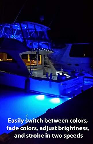 Lumishore TIX403 Supra Dual Color (White/Blue) Underwater Boat Light, 6,800 Fixture Lumens, 60-0341, 3.47 inches