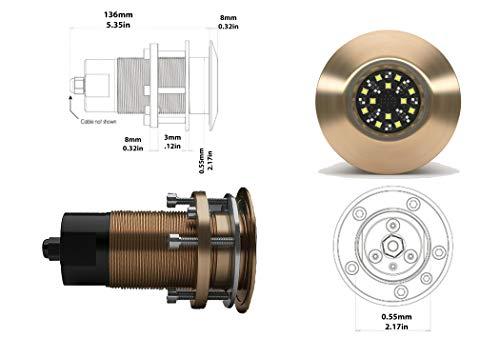 Lumishore TIX403 Supra Dual Color (White/Blue) Underwater Boat Light, 6,800 Fixture Lumens, 60-0341, 3.47 inches