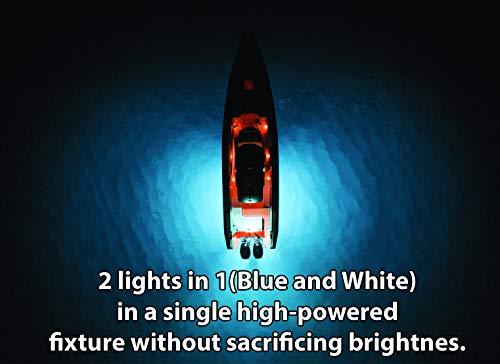 Lumishore TIX403 Supra Dual Color (White/Blue) Underwater Boat Light, 6,800 Fixture Lumens, 60-0341, 3.47 inches