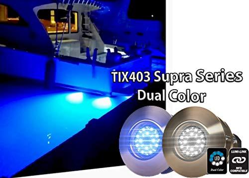 Lumishore TIX403 Supra Dual Color (White/Blue) Underwater Boat Light, 6,800 Fixture Lumens, 60-0341, 3.47 inches