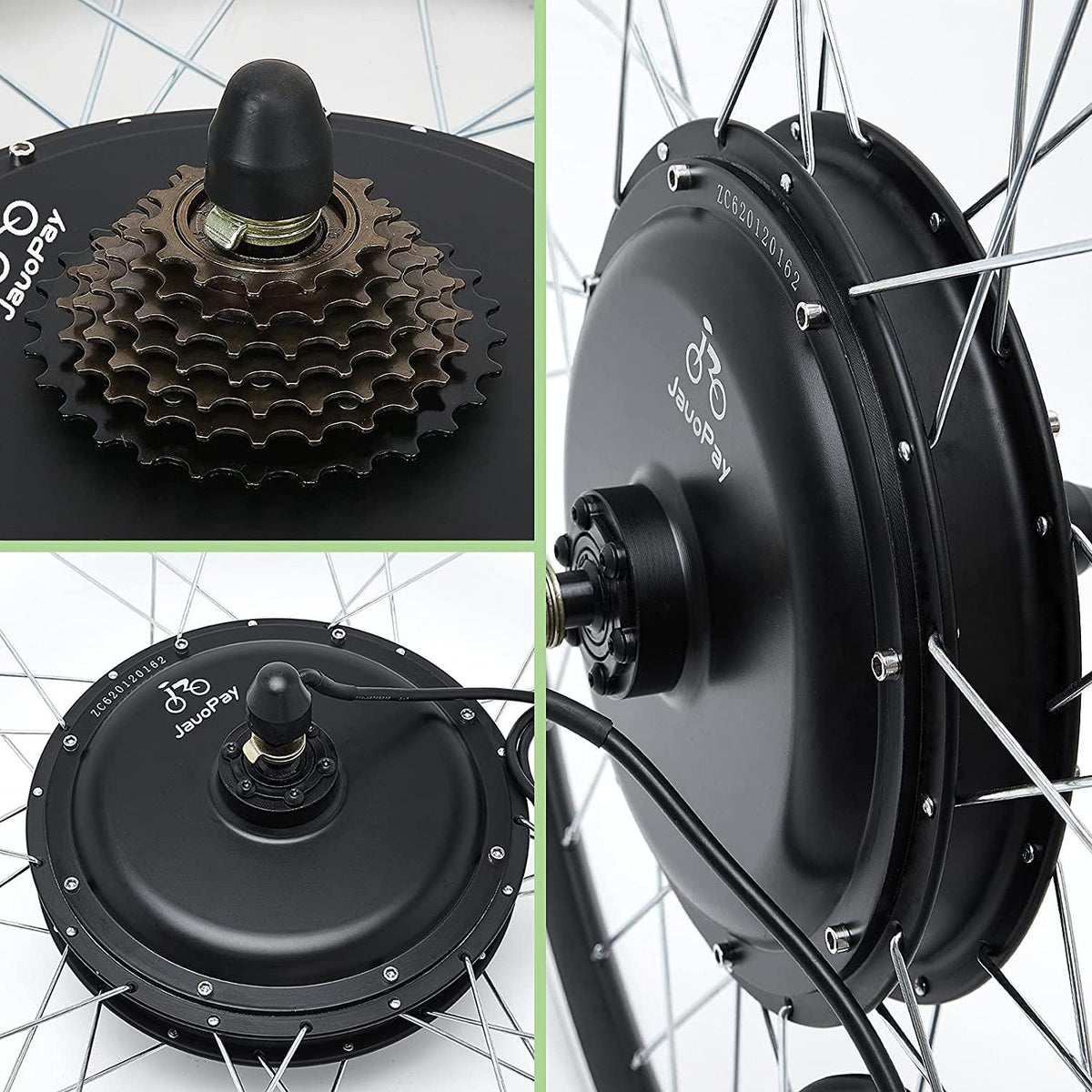 JauoPay 36V 750W Electric Bicycle Conversion Kit 26" E-Bike Rear Wheel 25mile/h (40km/h) Legal Top Speed Electric Bicycle Wheel Kit Freewheel Included