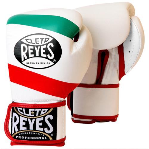 Cleto Reyes Hook and Loop Leather Training Boxing Gloves - 12 oz - Mexican Flag
