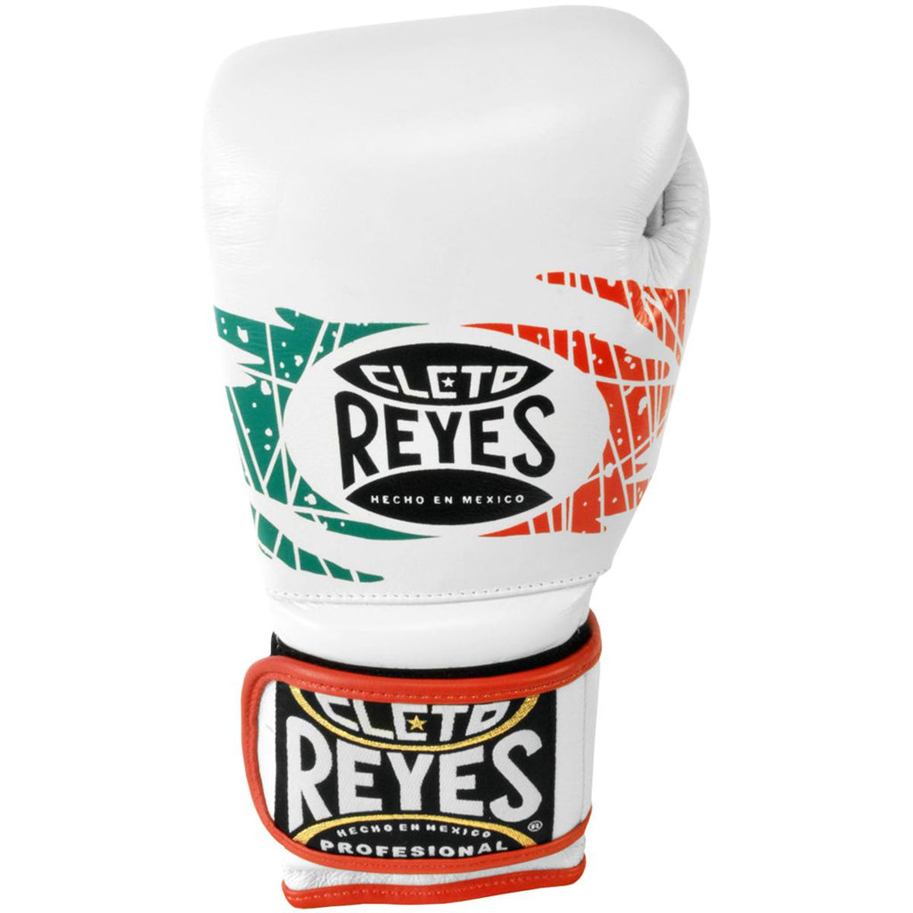 Cleto Reyes Hook and Loop Leather Training Boxing Gloves - 12 oz - Mexican Flag