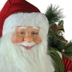 42" Traditional Santa Claus Riding a Bicycle Commercial Christmas Decoration