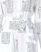 letter print casual knotted jumpsuit