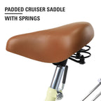 Preenex 26 In. Beach Cruiser Bike Bicycle for Women with Basket and Rear Rack