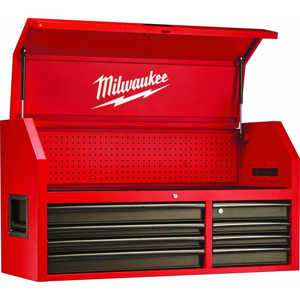 Heavy-duty, Drawer 16 Tool Chest 46 In. and Rolling Cabinet Set, Red and Black, Personal Valuables StoraDrawer with Separate Lock in Tool Chest