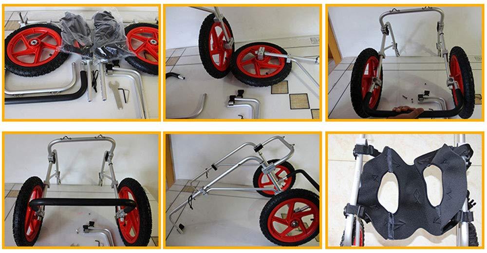 ZHIJIA Pet Disabled Wheelchair Pet Wheelchair Quality Aluminum Alloy 2 Wheel Sports Car for Disabled Dogs, Light Weight